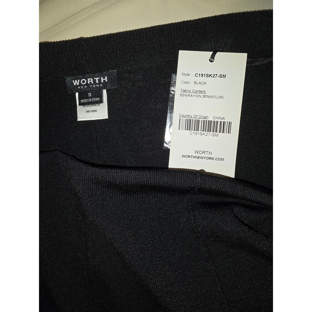 Worth New York Black Knit A-Line Skirt Small NWT Professional Elegant - Picture 6 of 6